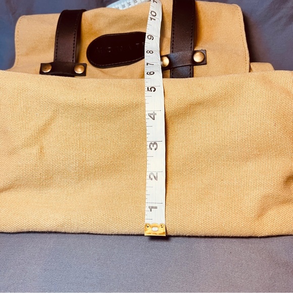 Monat Backpack- tan with faux leather. - Picture 10 of 10